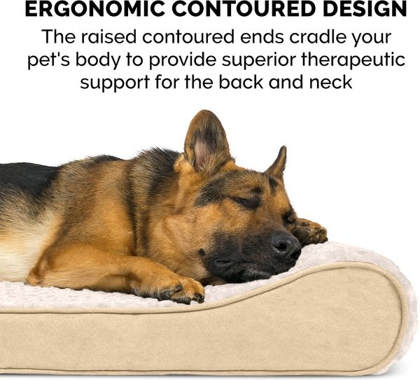 FurHaven Ultra Plush Luxe Lounger Cooling Gel Dog Bed with Removable Cover