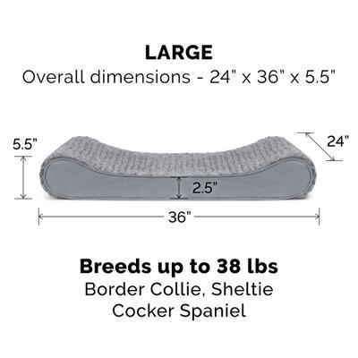 Show full view: FurHaven Ultra Plush Luxe Lounger Cooling Gel Dog Bed with Removable Cover, Gray, Large slide 6 of 11