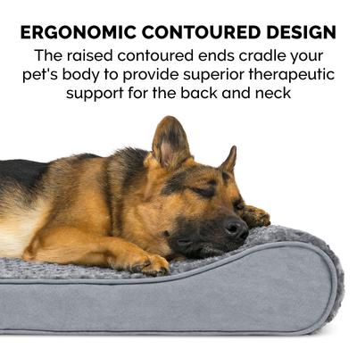 Show full view: FurHaven Ultra Plush Luxe Lounger Cooling Gel Dog Bed with Removable Cover, Gray, Large slide 9 of 11