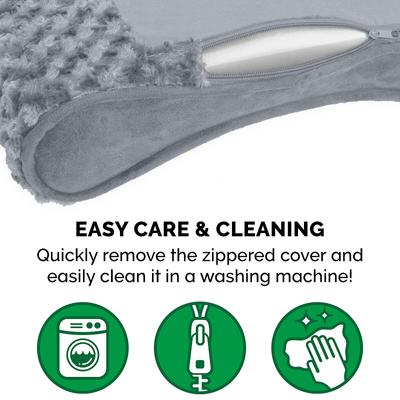 Show full view: FurHaven Ultra Plush Luxe Lounger Cooling Gel Dog Bed with Removable Cover, Gray, Large slide 10 of 11