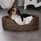 Show in main carousel: FurHaven Ultra Plush Oval Bolster Cat & Dog Bed with Removable Cover, Chocolate, Medium slide 1 of 11