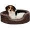 Show in main carousel: FurHaven Ultra Plush Oval Bolster Cat & Dog Bed with Removable Cover, Chocolate, Medium slide 3 of 11