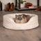 Show in main carousel: FurHaven Ultra Plush Oval Bolster Cat & Dog Bed with Removable Cover, Cream, Medium slide 1 of 11