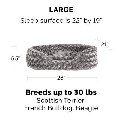 Show full view: FurHaven Ultra Plush Oval Bolster Cat & Dog Bed with Removable Cover, Gray, Large slide 2 of 11