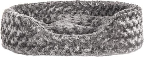 Show full view: FurHaven Ultra Plush Oval Bolster Cat & Dog Bed with Removable Cover, Gray, Large slide 4 of 11