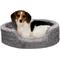 Show in main carousel: FurHaven Ultra Plush Oval Bolster Cat & Dog Bed with Removable Cover, Gray, Medium slide 4 of 12