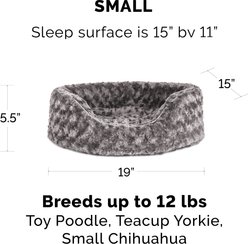 FurHaven Ultra Plush Oval Bolster Cat & Dog Bed with Removable Cover, Gray, Small slide 2 of 9