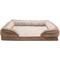 Show in main carousel: FurHaven Velvet Waves Perfect Comfort Cooling Gel Bolster Cat & Dog Bed with Removable Cover, Brownstone, Jumbo slide 4 of 11