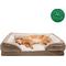 Show in main carousel: FurHaven Velvet Waves Perfect Comfort Cooling Gel Bolster Cat & Dog Bed with Removable Cover, Brownstone, Jumbo slide 5 of 11