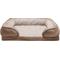 Show in main carousel: FurHaven Velvet Waves Perfect Comfort Cooling Gel Bolster Cat & Dog Bed with Removable Cover, Brownstone, Large slide 3 of 10