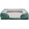 Show in main carousel: FurHaven Velvet Waves Perfect Comfort Cooling Gel Bolster Cat & Dog Bed with Removable Cover, Celadon Green, Large slide 3 of 10