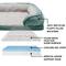 Show in main carousel: FurHaven Velvet Waves Perfect Comfort Cooling Gel Bolster Cat & Dog Bed with Removable Cover, Celadon Green, Large slide 6 of 10