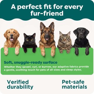 FurHaven Velvet Waves Perfect Comfort Cooling Gel Bolster Cat & Dog Bed with Removable Cover, Granite Gray, Jumbo