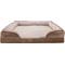 Show in main carousel: FurHaven Velvet Waves Perfect Comfort Memory Foam Bolster Cat & Dog Bed with Removable Cover, Brownstone, Jumbo Plus slide 3 of 10
