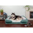 Show in main carousel: FurHaven Velvet Waves Perfect Comfort Memory Foam Bolster Cat & Dog Bed with Removable Cover, Celadon Green, Jumbo slide 1 of 10