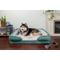 Show in main carousel: FurHaven Velvet Waves Perfect Comfort Memory Foam Bolster Cat & Dog Bed with Removable Cover, Celadon Green, Jumbo slide 1 of 11