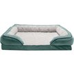 Show in main carousel: FurHaven Velvet Waves Perfect Comfort Memory Foam Bolster Cat & Dog Bed with Removable Cover, Celadon Green, Jumbo slide 3 of 10