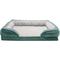 Show in main carousel: FurHaven Velvet Waves Perfect Comfort Memory Foam Bolster Cat & Dog Bed with Removable Cover, Celadon Green, Jumbo slide 4 of 11