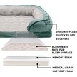 Show in main carousel: FurHaven Velvet Waves Perfect Comfort Memory Foam Bolster Cat & Dog Bed with Removable Cover, Celadon Green, Jumbo slide 6 of 10