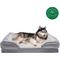 Show in main carousel: FurHaven Velvet Waves Perfect Comfort Memory Foam Bolster Cat & Dog Bed with Removable Cover, Granite Gray, Jumbo slide 4 of 10