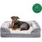 Show in main carousel: FurHaven Velvet Waves Perfect Comfort Memory Foam Bolster Cat & Dog Bed with Removable Cover, Granite Gray, Medium slide 5 of 11