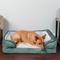 Show in main carousel: FurHaven Velvet Waves Perfect Comfort Orthopedic Sofa Cat & Dog Bed with Removable Cover, Celadon Green, Medium slide 1 of 10