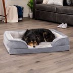 FurHaven Velvet Waves Perfect Comfort Orthopedic Sofa Cat & Dog Bed