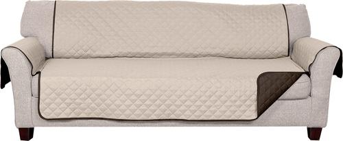 Show full view: FurHaven Water-Resistant Reversible Furniture Protector, Espresso/Clay, Large Sofa slide 3 of 12