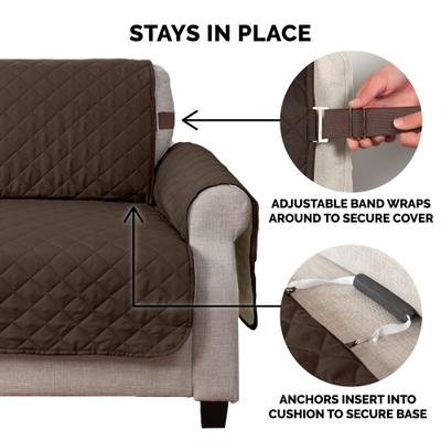 Show full view: FurHaven Water-Resistant Reversible Furniture Protector, Espresso/Clay, Large Sofa slide 5 of 12