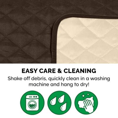 Show full view: FurHaven Water-Resistant Reversible Furniture Protector, Espresso/Clay, Large Sofa slide 6 of 12