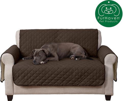 Show full view: FurHaven Water-Resistant Reversible Furniture Protector, Espresso/Clay, Love Seat slide 5 of 11