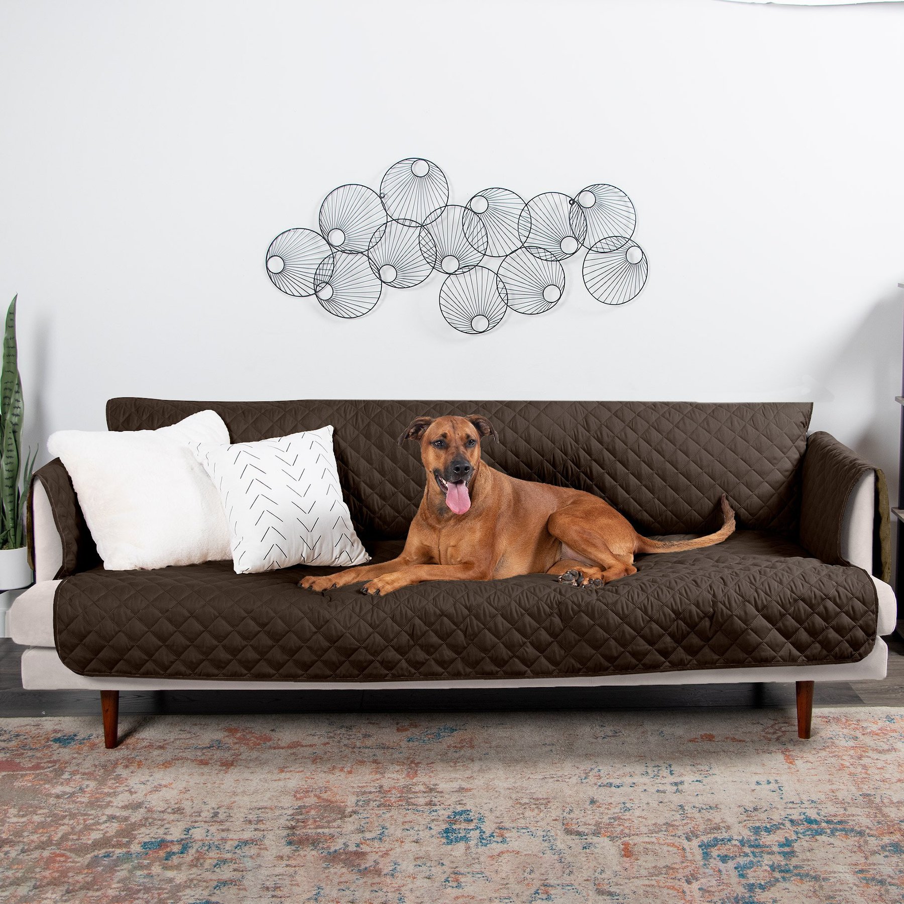 FurHaven Water-Resistant Reversible Furniture Protector, Espresso/Clay, X-Large Sofa
