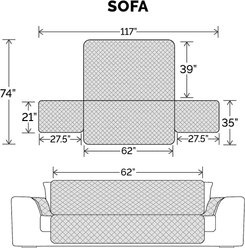 FurHaven Water-Resistant Reversible Furniture Protector, Sofa, 2 count, Gray/Mist slide 2 of 7