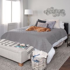 FurHaven Waterproof Cat & Dog Blanket Protector, Large, Gray