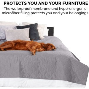 FurHaven Waterproof Cat & Dog Blanket Protector, Large, Gray