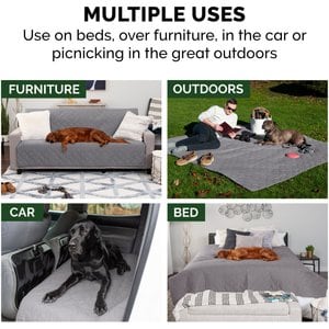 FurHaven Waterproof Cat & Dog Blanket Protector, Medium, Gray