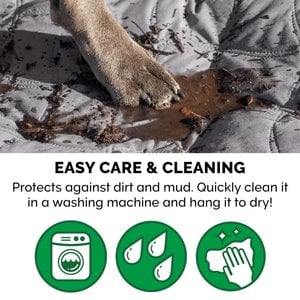 FurHaven Waterproof Cat & Dog Blanket Protector, Medium, Gray