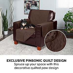 FurHaven Waterproof Non-Skid Back Furniture Protector, Dark Brown, Large Sofa
