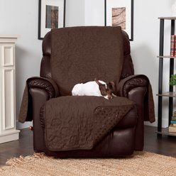 FurHaven Waterproof Non-Skid Back Furniture Protector, Dark Brown, Recliner