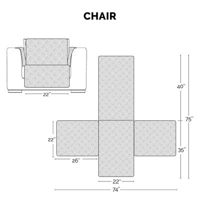Show full view: FurHaven Waterproof Non-Skid Back Furniture Protector, Gray, Chair slide 2 of 9