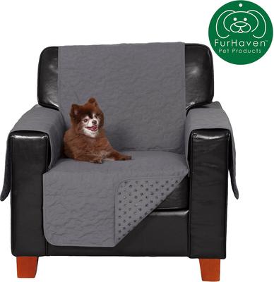 Show full view: FurHaven Waterproof Non-Skid Back Furniture Protector, Gray, Chair slide 4 of 9