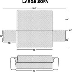 FurHaven Waterproof Non-Skid Back Furniture Protector, Gray, Large Sofa slide 2 of 8