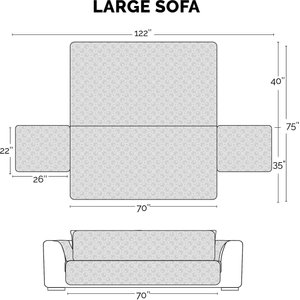 FurHaven Waterproof Non-Skid Back Furniture Protector, Gray, Large Sofa