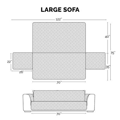 Show full view: FurHaven Waterproof Non-Skid Back Furniture Protector, Gray, Large Sofa slide 2 of 9