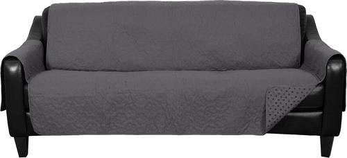 Show full view: FurHaven Waterproof Non-Skid Back Furniture Protector, Gray, Large Sofa slide 3 of 9