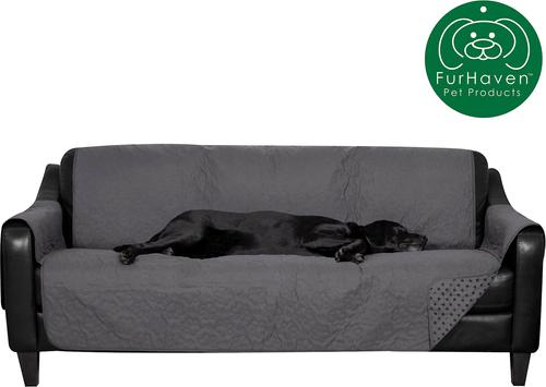 Show full view: FurHaven Waterproof Non-Skid Back Furniture Protector, Gray, Large Sofa slide 4 of 9