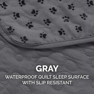 FurHaven Waterproof Non-Skid Back Furniture Protector, Gray, Large Sofa