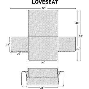 FurHaven Waterproof Non-Skid Back Furniture Protector, Gray, Loveseat