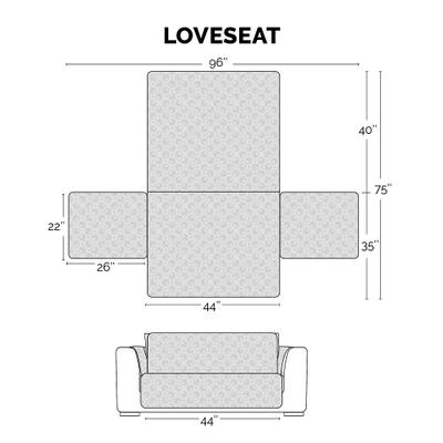 Show full view: FurHaven Waterproof Non-Skid Back Furniture Protector, Gray, Loveseat slide 2 of 9