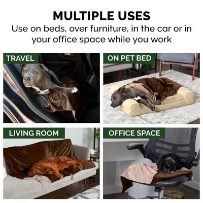 Show full view: FurHaven Waterproof Velvet Dog & Cat Throw Blanket, Brownstone, X-Large slide 8 of 10